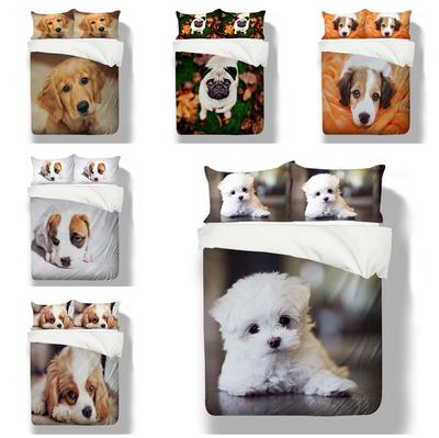 3D Pet Pattern Bedding Set Home Bedroom Quilt Cover Pillow Case Single/Double Bed 2/3 Bedroom Decorative Bedding Set