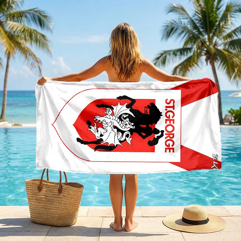 St George Illawarra Fashion Beach Towel: Ideal for Summer Adventures Soft, absorbent and quick drying suitable for swimming and bathing