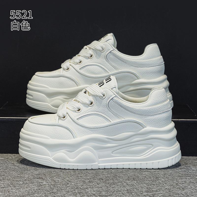 Board Shoes Summer New Small Muffin Thick Bottom Mesh Leather Hollow