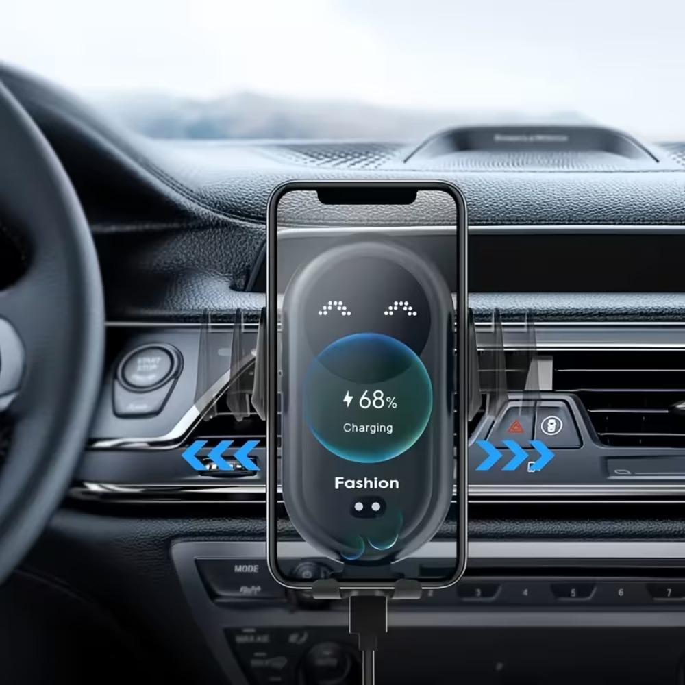 30W Smartcar Wireless Charger Phone Holder Auto Mount Phone Holder Sucker Support For iPhone 14 13 Pro Max Samsung Xiaomi Redmi Infrared Induction