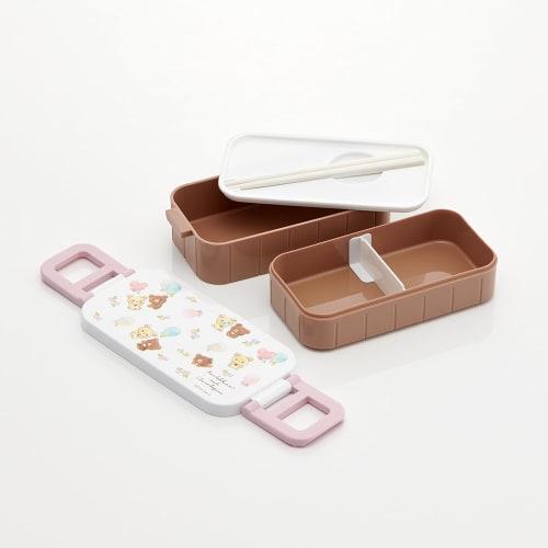 Skater Bento Box 600ml Antibacterial 2 Tiers for Women Korilakkuma & Kogma Made in Japan YZW3AG-A