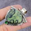 Ruby Ziosite, Diopside  Ethnic 925 Sterling Silver Pendant 2.36" H2l30