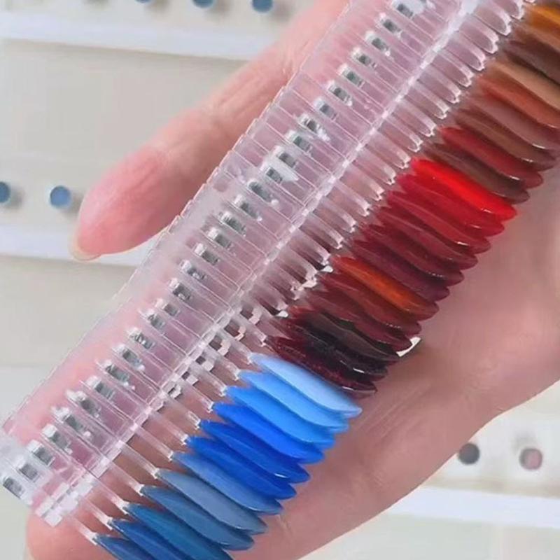 24Pcs Magnetic False Nail Tip Display Clear Natural Color Card Polish Gel Stand Board Nail Palette Manicure Nail Glue Practice