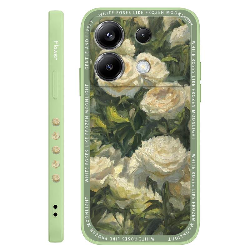 Elegant White Rose Phone Case For Xiaomi Poco F7 X7 X6 F6 M6 M5 M5S F5 X5 F4 X4 M4 F3 M3 X3 Pro 4G 5G GT Silicone Cover