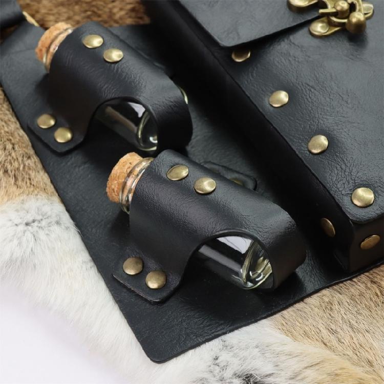 Mittelalterliche Leder Seitentasche Mittelalterliche Gürteltaschen Mit 2 Flaschenhaltern Halloween Mittelalter Cosplay Kostüm Zubehör
