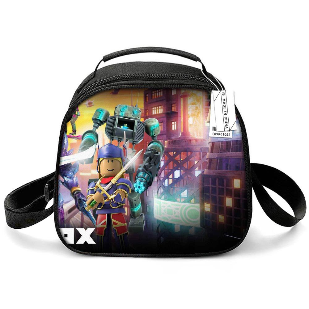 Lunch Bag Primary School Picnic Bag Round Ice Pack Rob Ross Printed Shoulder Portable Cartoon Meal Bag
