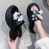 Fashion Fashion Colored Crystal Platform Slippers Women 2025 Summer Diy Thick Bottom Clogs Sandals Woman Non Slip Outdoor Slides Female
