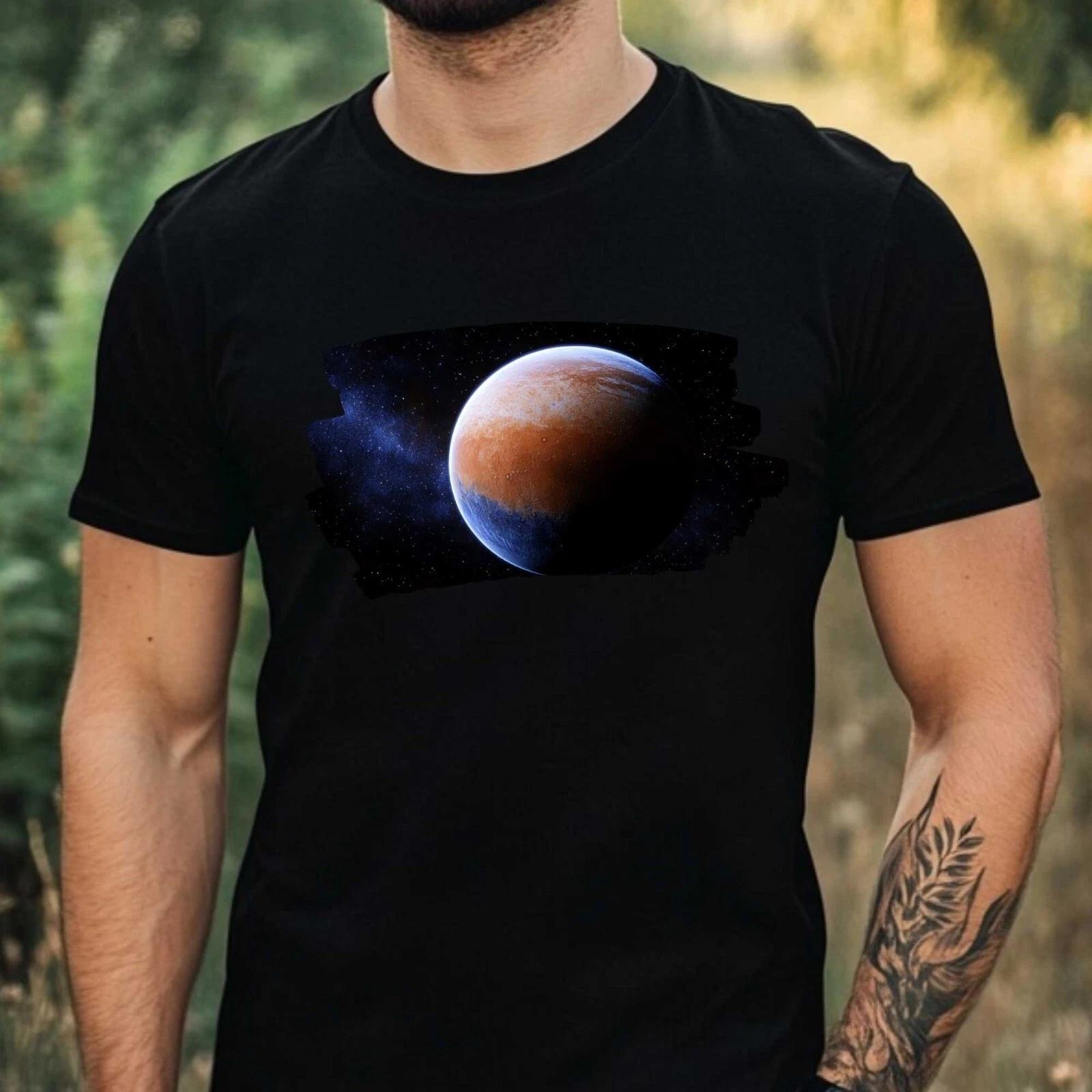 T-Shirt Herren Blauer Planet Motiv Baumwolle Größe XS bis 5XL XXXL