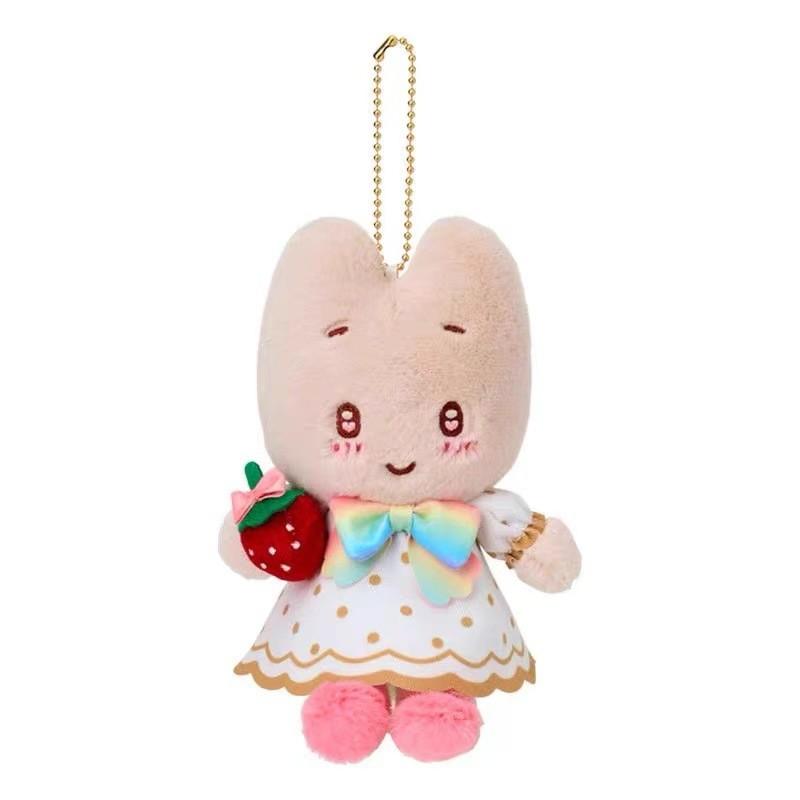 Sanrio Strawberry News Kuromi Plush Toy Bag Charm With Soft Short Pile For Kids