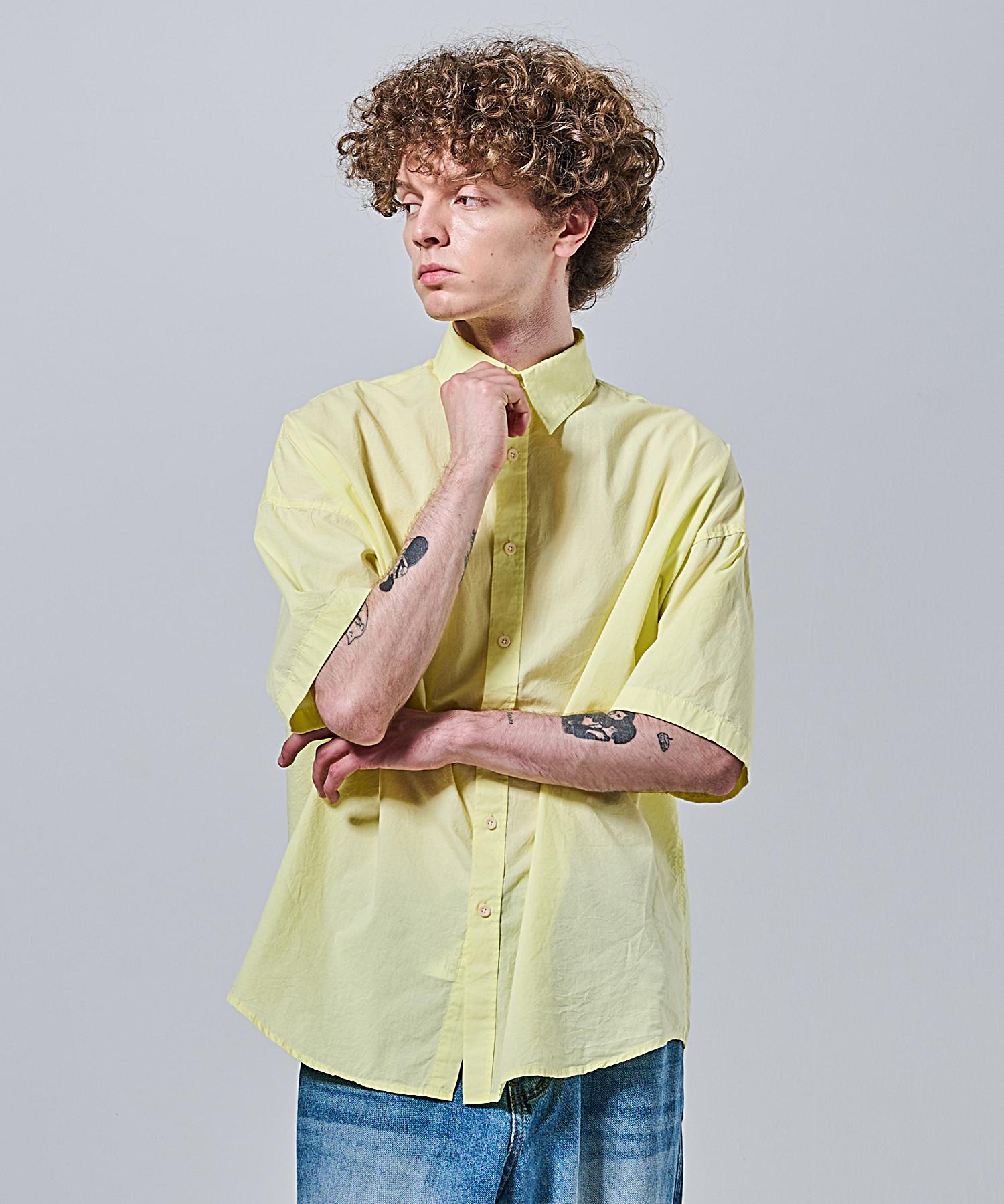 Ader Fits Oversized Oxford Collar Short Sleeve Shirt (Yellow) Free