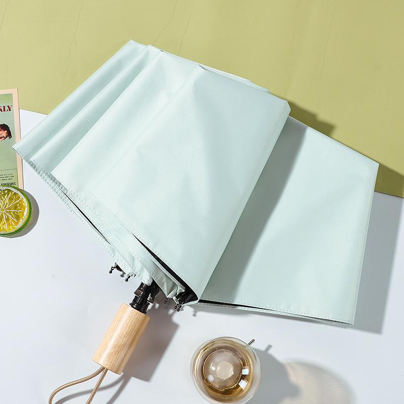 Manual Vinyl Tanning UV Resistant Folding Sun UMBRELLA, Retro Wind Resistant, Waterproof Coating, Sunshine and Rain Women