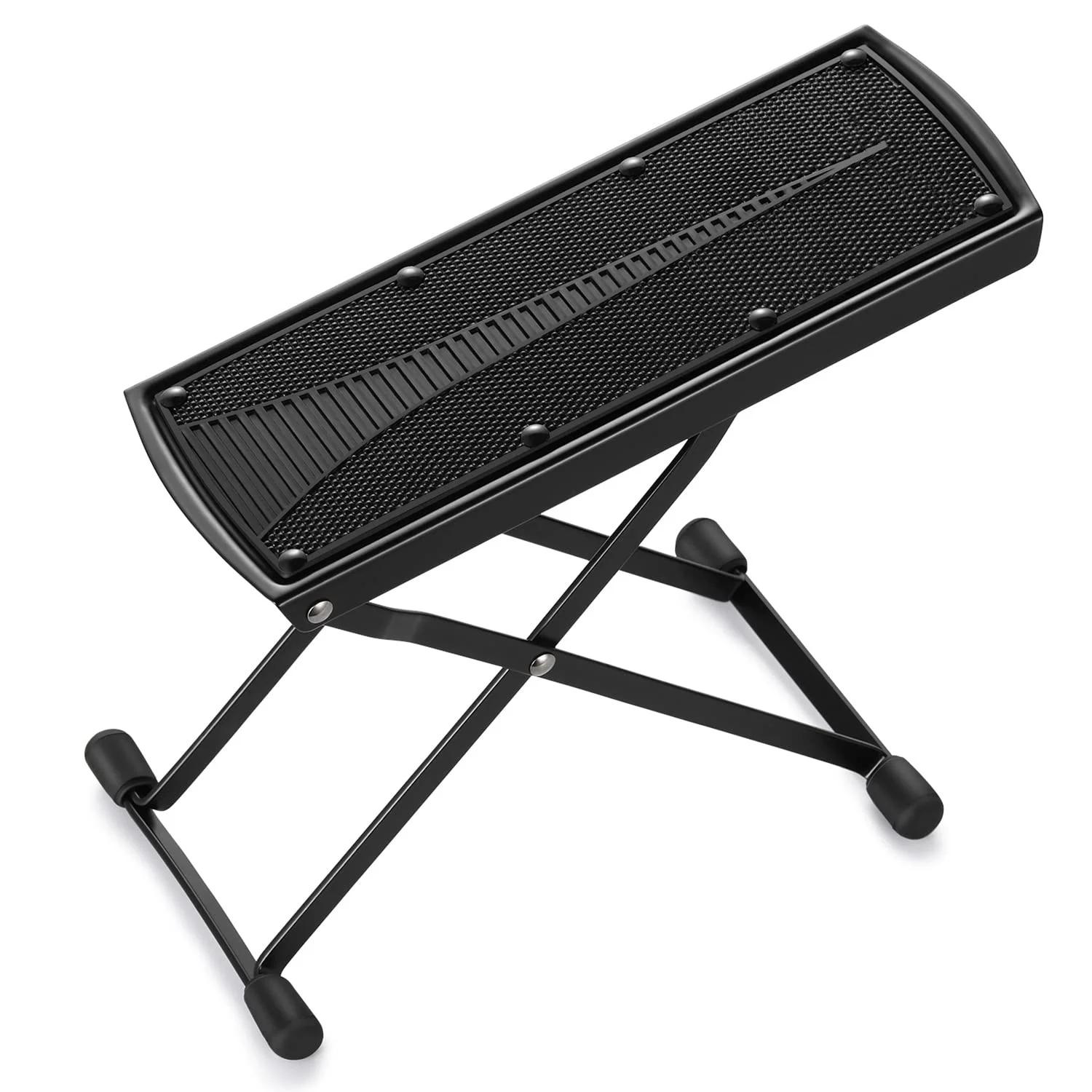 

Miwayer Guitar Footrest Pedal Metal Non-Slip Rubber Pad Adjustable Folding 4/6-Position Height Footboard for Guitar Accessories
