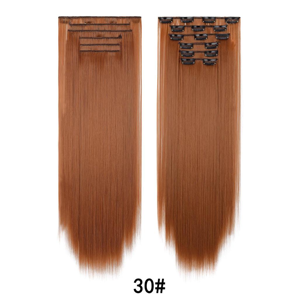 6Pcs/Set Clip-in Hair Extensions Long Straight Hair for Full Head Synthetic Hairpiec for Women Ladies