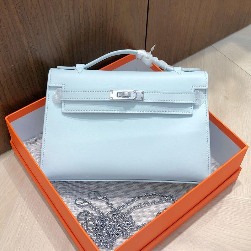 

Сумка первого поколения мини женская сумка из первого слоя кожи Swift контрастного цвета, женская сумка кроссбоди на цепочке, маленькая сумка 22x7x13cm синий