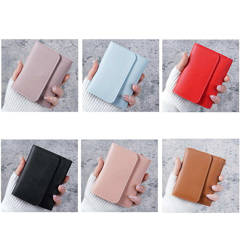 Simple Short Wallet for Women Fashion Ultra Thin Ladies Card Holder Multi Function Change Purse Cute Elegant Slim Pocket