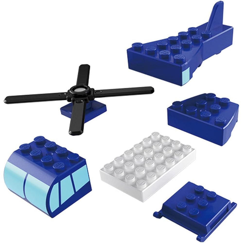 Tomica Plarail Block Helicopter Toy with Rotating Blades and Colorful Design