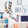 24 szt. 3d Motyl Naklejki ścienne Magnes Podwójne warstwy Gradientowe naklejki ścienne Wall Art Z gumą gąbczastą