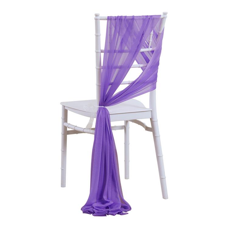 A Set of 2pcs 20x250cm Green Chiffon Chair Belt Wedding Chair Cover Ribbon Wedding Party Aisle Chair Decoration