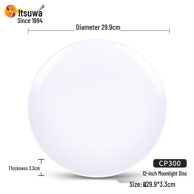 Wuhe 12-inch White Round Melamine Dinner Plate