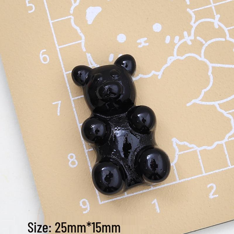 Large Translucent Bear Cartoon Cream Resin Charms for Crocs & DIY Jewelry Hair Clip Accessories