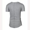 Men's Casual Patchwork Frayed Hem Round Neck Short Sleeve T-shirt