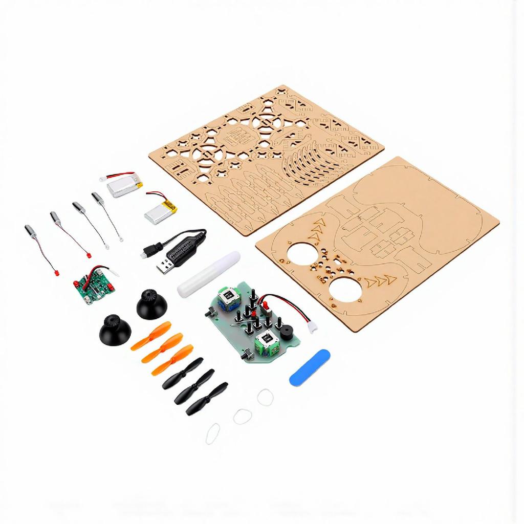 DIY Wooden Drone Model Kit Remote Control Aircraft Training RC Quadcopter Beginner Friendly Flying Toys Assembled Kit