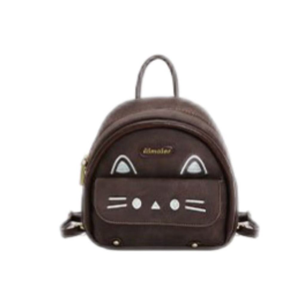 Cute Cartoon Cat Mini Backpack With Suede Material For Daily Use And Small Items