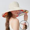 Summer Large Brim Double-Sided Fisherman Hat Printed Sunshade Hat for Women