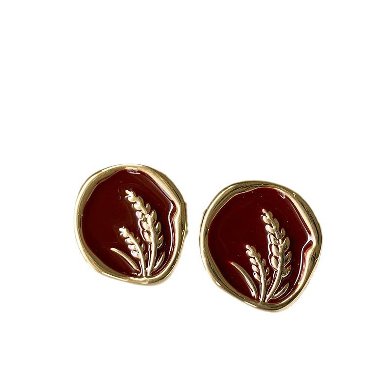 Brincos Festivos de Borla Agulha de Prata Vermelha - Retro Nicho High-End de Pino para Ano Novo