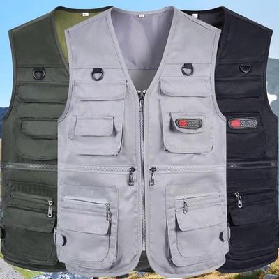 Herren Verschleißfeste Mehrfach-Taschen Camouflage Weste für Angeln, Fotografie und Outdoor-Arbeit.