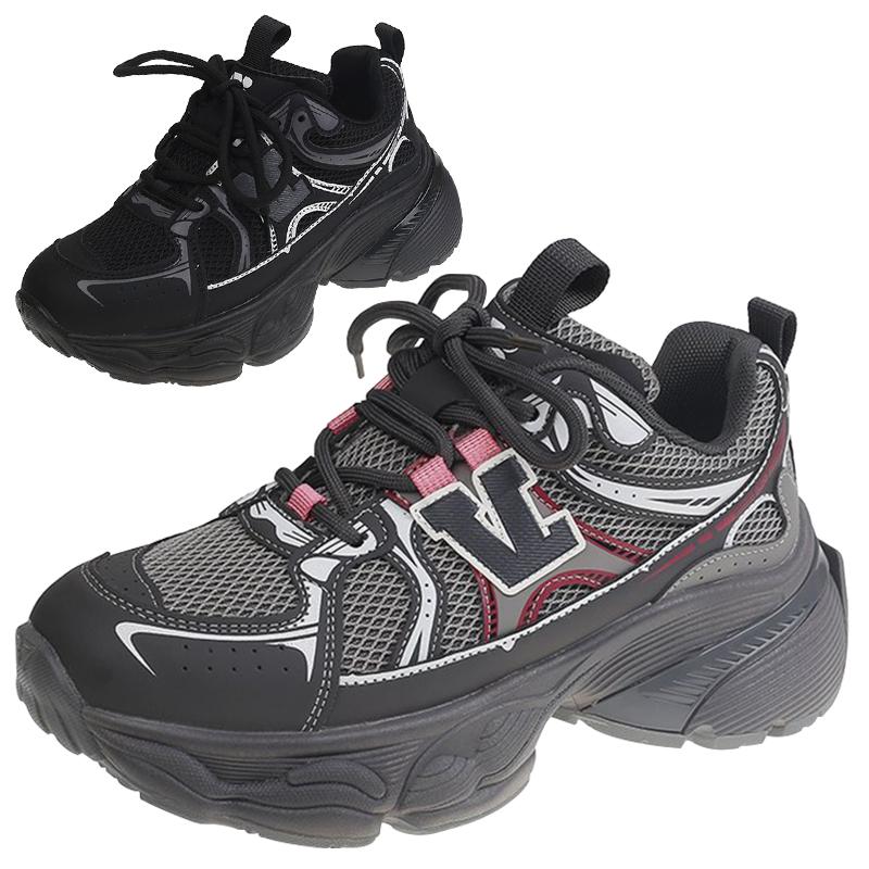 New Thick Soled Silver Dad Shoes for Women Vintage Versatile Breathable and Casual Sports Shoes for Women Casual Sneakers