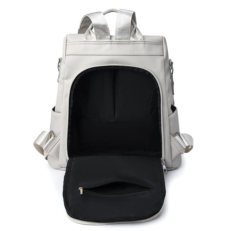 Women’s PU Anti-theft Backpack Tassel Decorative Casual Travel Female Shoulder Bag Large Capacity Student School Pack