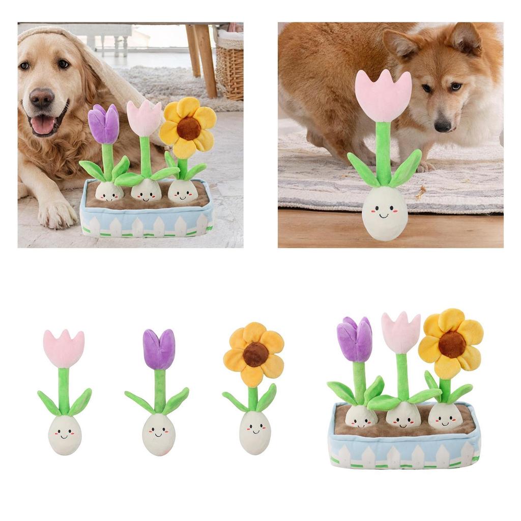 Tulipanowa Mata Puzzle Zabawka Węszący Pies Interaktywna Zabawka Gra Poduszka Piszcząca Zabawka dla Psa