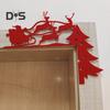 Christmas Door Topper Holiday Home Decor Felt Santa Snowman Reindeer Door Corner Frame Sign DIY Craft for Window Wall
