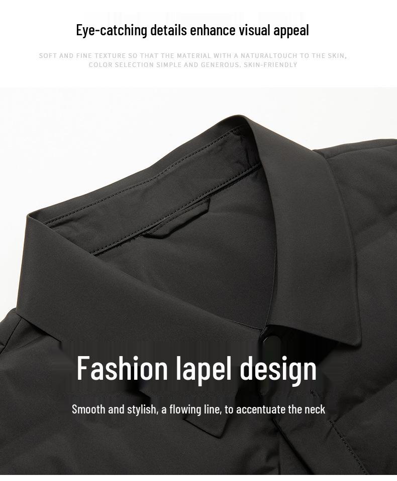 Leichte Herren-Daunenjacke mit Revers - Herbst/Winter Mode 2025, Warm, Große Größen, Business Casual, Lockere Passform Oberbekleidung