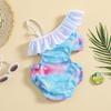Girls' One-Shoulder Mermaid Swimsuit - Strappy One-Piece for Baby and Toddler Beachwear