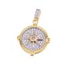 European Gold-Plated Eight-Pointed Star Compass Pendant with Zircon