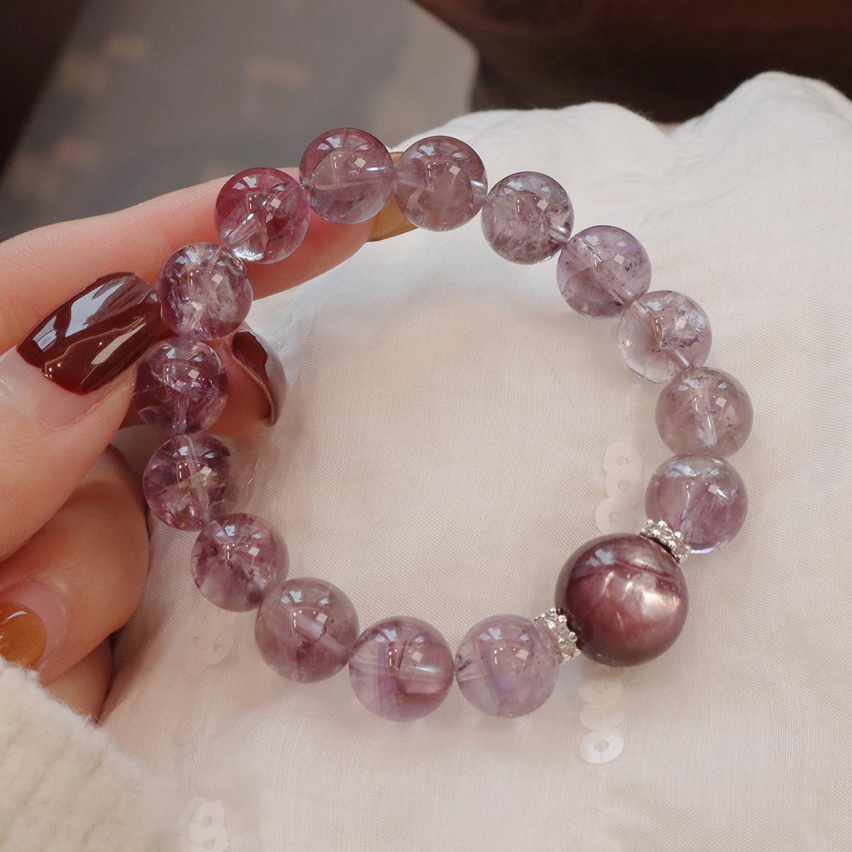 11MM Natural Brazilian Amethyst Bracelet Bangles Women Fashion Jewelry accessories Gift