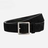 Korean Version of Retro Frosted Suede Women's Genuine Leather Belt Silver Square Buckle High-end Sense with Jeans Decorative Belt for Women