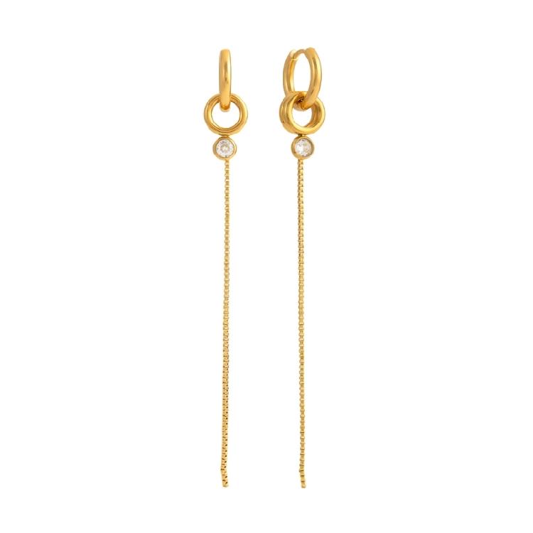

Sturdy Earrings Featuring Flowing Tassels and Brilliants Zircon for Elegant Appearance at Special Event 1