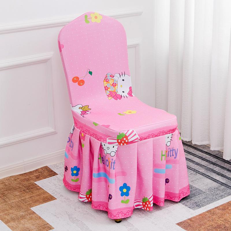 Hotel Chair Cover Household Stool Cover Restaurant Banquet Cartoon Theme Universal Baby Chair Cover Non-Slip