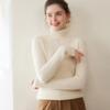 Women's Striped High-Neck Cashmere Sweater: Autumn/Winter Slimming Wool Pullover and Base Layer Knitwear