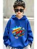 Autumn/Winter Fun Monster Machine Pattern Children's Hooded Sweatshirt Warm Hooded Sweater