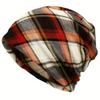 Contrasting Colors Turban Hats Plaid Print Casual Hedging Cap Gifts Pullover Hat  Autumn and Winter
