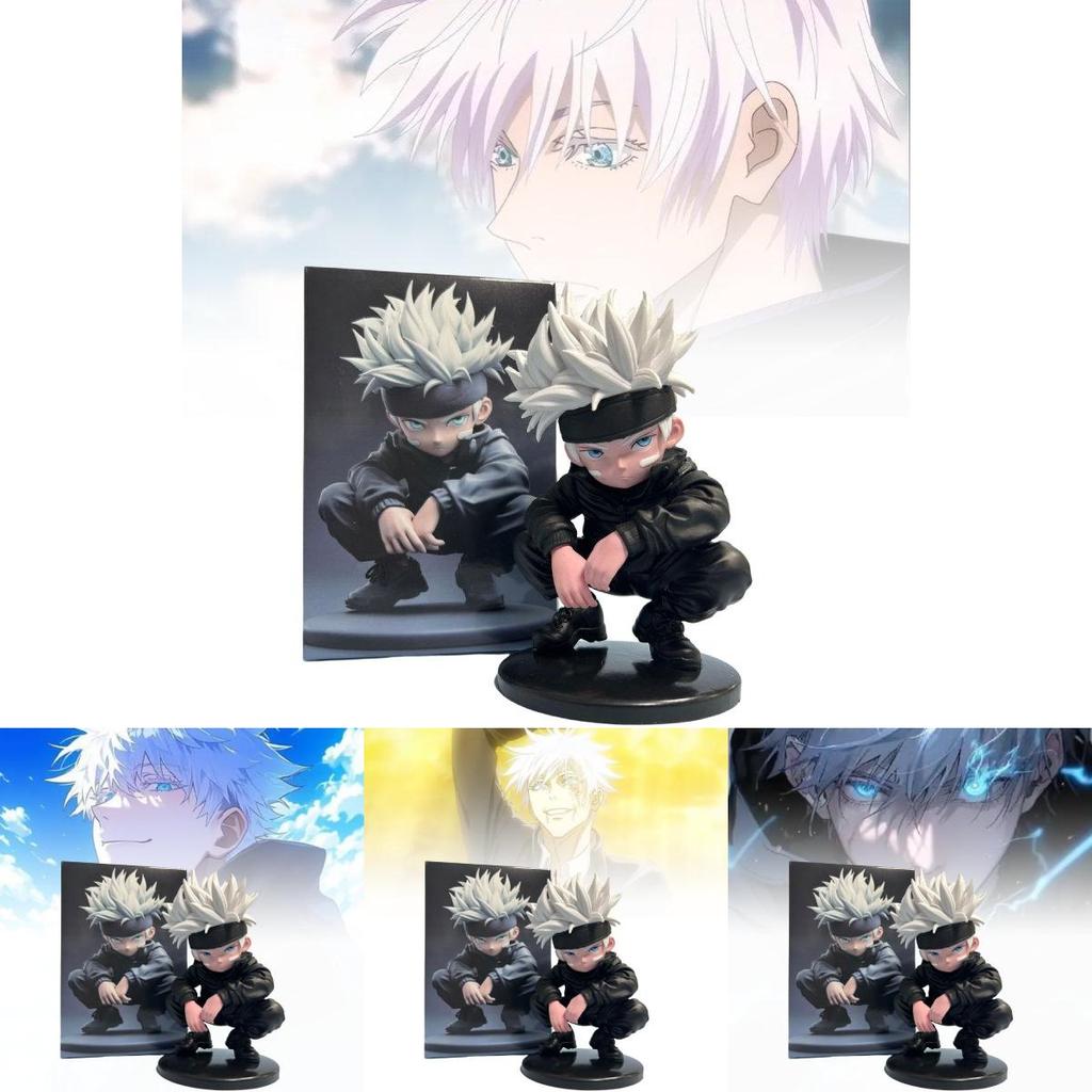 Adorable Sitting Gojo Satoru Pvc Figure 16cm Quality Anime Jujutsu Kaisen Decor