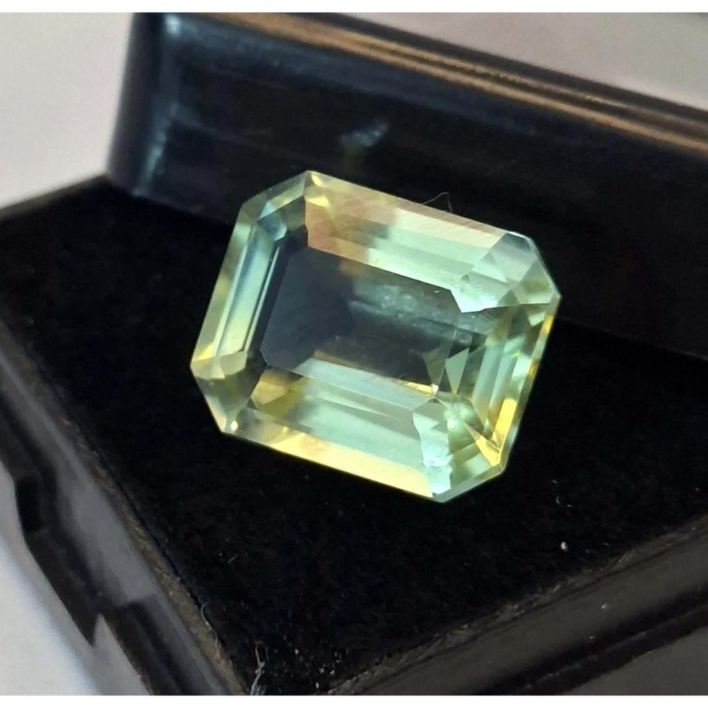 Beautiful Bi-Color Tourmaline Natural Emerald Cut 6-8 Ct Certified Gemstone
