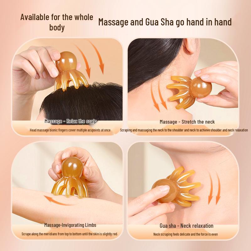Octopus Head Eight-Claw Wide-Tooth Scalp Massage Comb