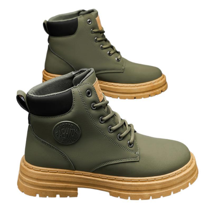 Velké žluté pánské voděodolné boty Martin nadměrné velikosti - Podzim/Zima Protiskluzová bezpečnostní pracovní obuv a turistické boty