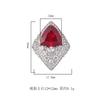 Jewelry Copper Bottom Gold-Plated Simulation Color Treasure Corundum Fat Triangle Light Luxury Ring Female 12 * 12