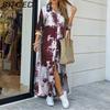 BITCED Women's Spring/Autumn Fashion: Sensual Single-Breasted Button-Down Shirt Dress Loose-Fitting Polo Neck Dress
